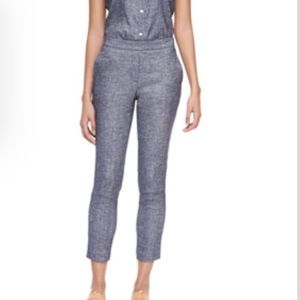 Theory Thaniel Slim Cropped Chambray Pants
